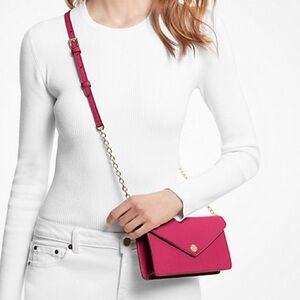 Michael Kors Small Saffiano Leather Envelope Crossbody Bag
